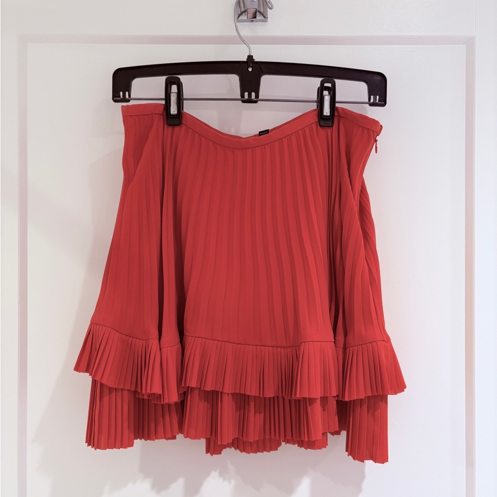 Banana Republic Red Pleated Tiered Mini Skirt